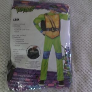Kids Ninja Turtle Costume Leo Child Large- Green and Blue New